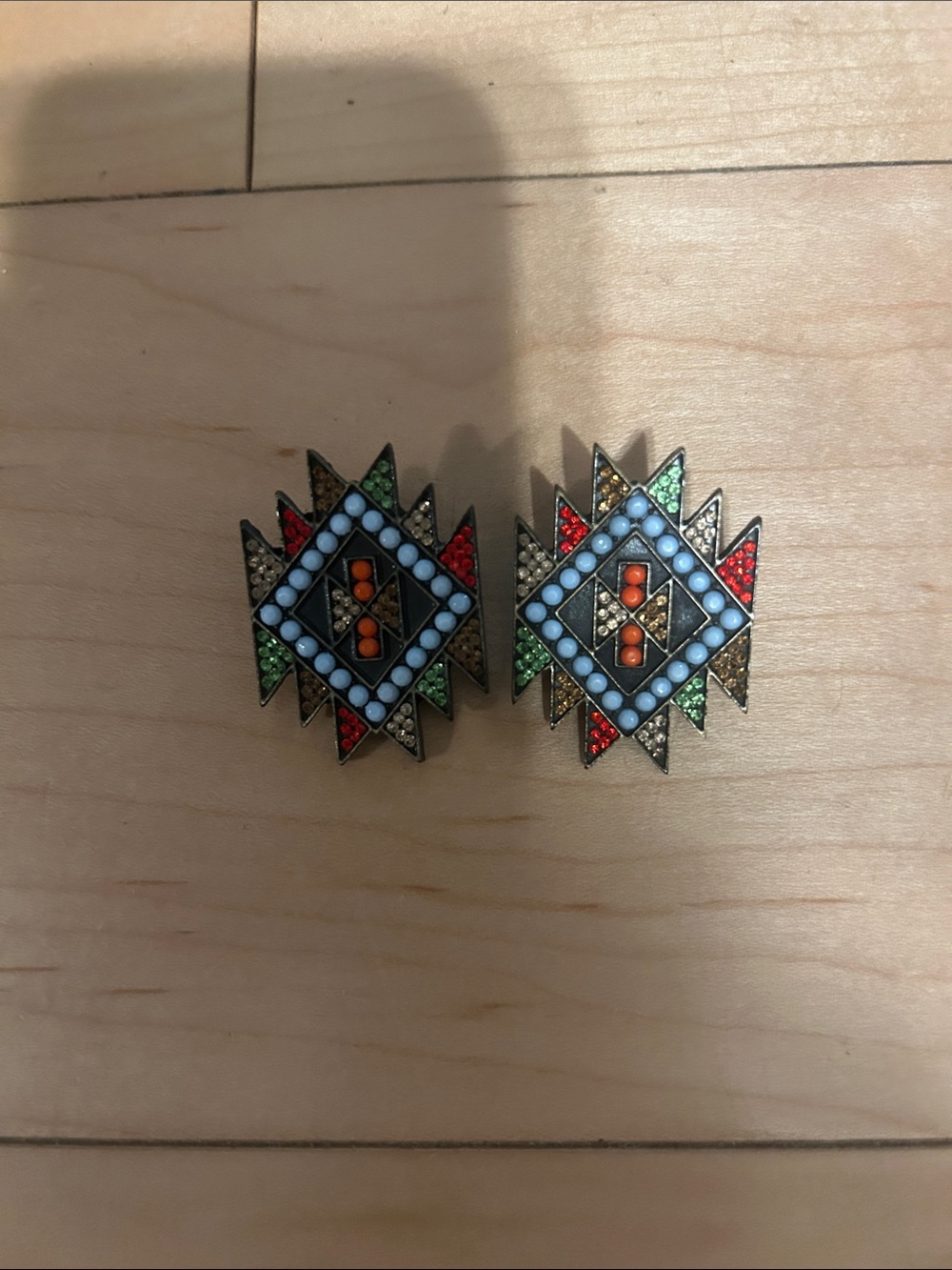 Rebecca Minkoff Multicolor Geometric Stud Earrings